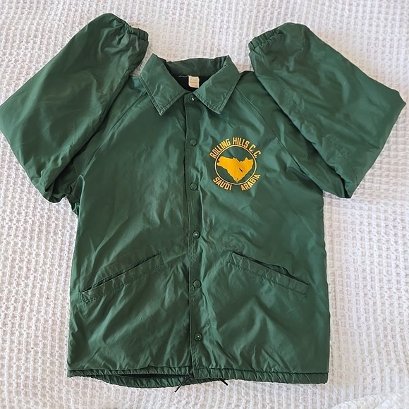 VTG Rolling Hills CC Saudi Arabia Men M Green Golf Bomber Jacket USA 80s Coaches